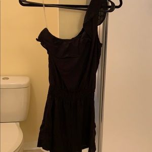 Black one shoulder romper